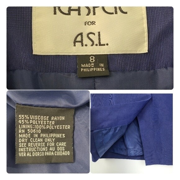 Kasper for ASL Womens Blue Short Sleeve Jacket and Skirt Suit Set Size 8 - Picture 8 of 12
